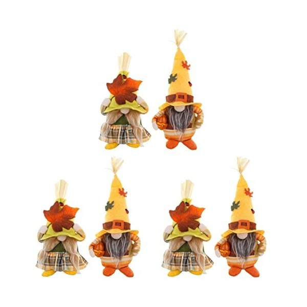 GANAZONO 4 Pièces Gnomes daction De Grâces Gnomes Suédois en Peluche Poupée GNOME du Jour De Thanksgiving Elfe Scandinave No