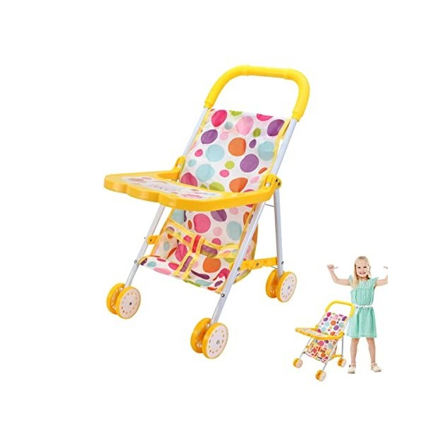 poupée,Poussette bébé réaliste pour poupées Pliable - Accessoires poupée avec poignée Confortable pour bébé poupée Ours en Pe