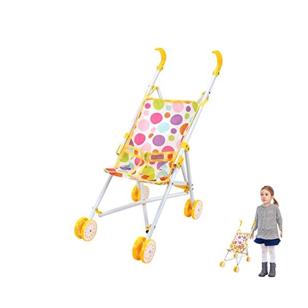 poupée,Poussette bébé réaliste pour poupées Pliable - Accessoires poupée avec poignée Confortable pour bébé poupée Ours en Pe