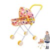 poupée,Poussette bébé réaliste pour poupées Pliable - Accessoires poupée avec poignée Confortable pour bébé poupée Ours en Pe