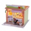 Totority DIY Mini Maison Mini Maison avec Meubles Miniature Kit Bois Maison De Poupée Cadeau Bambou Suite Enfant