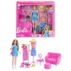 Barbie Coffret Séance D’Essayage avec Poupée Mannequin, Vêtements, Accessoires De Dressing, Et 32 Éléments De Jeu, Jouet Enfa