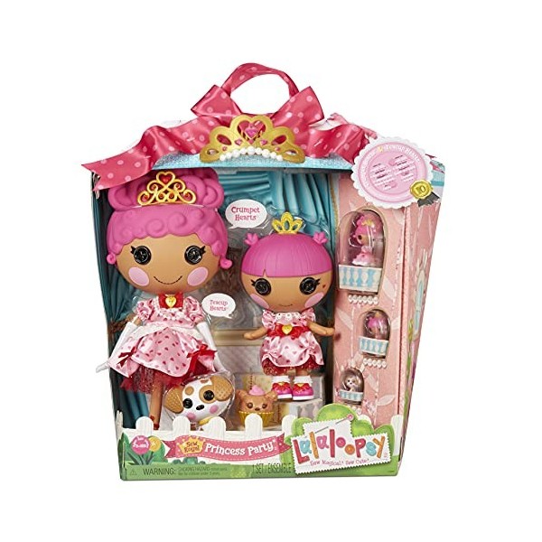 Lalaloopsy Sew Royal Princess Party - CRUMPETS & TEACUP HEARTS - 4 poupées & 3 animaux - Avec 1 diadème, 1 affiche & 1 châtea