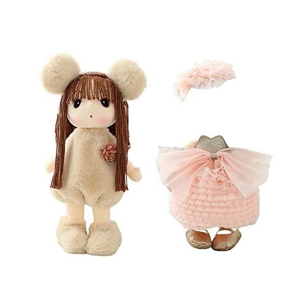 Surakey Poupée de Chiffon Poupée Jouet Peluche Cadeau Fille 30CM,Bébé Jouet Poupée Mignonne en Peluches Chiffon Doudou Poupon