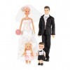 Simba - Steffi Love Famille Mariage - Coffret 2 Poupées Mannequins 29cm + 2 Mini Poupées 12cm - Robe de Mariée + Costume - 10