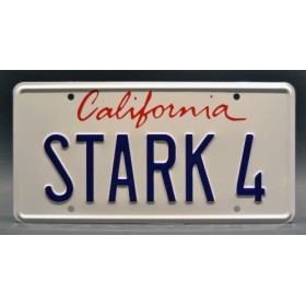 Celebrity Machines Iron Man | Stark 4 + Stark 11 | Metal Stamped License Plates