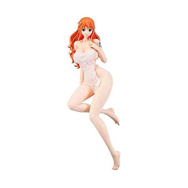 QDLONG One Piece Nami 30cm/11.7inch Position assise Serviette de bain Styling Adulte Anime Action Figure Anime Figure/Statue 