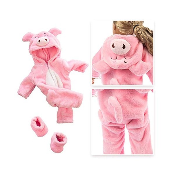 Vêtements De Poupée, Chaud Et Mignon, Pyjama Animal Une Pièce, Vêtements pour Fille, Jouet pour Poupée De 18 Pouces pour Enfa