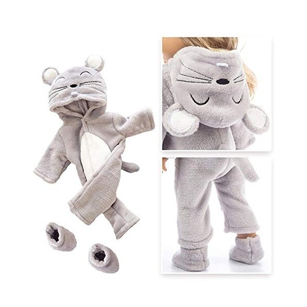 Vêtements De Poupée, Chaud Et Mignon, Pyjama Animal Une Pièce, Vêtements pour Fille, Jouet pour Poupée De 18 Pouces pour Enfa
