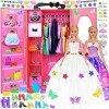 ebuddy Armoire de rêve pour poupée - Vêtements et accessoires pour poupée de 29,2 cm - Kit de design tendance pour fille - Ro