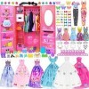 ebuddy Armoire de rêve pour poupée - Vêtements et accessoires pour poupée de 29,2 cm - Kit de design tendance pour fille - Ro