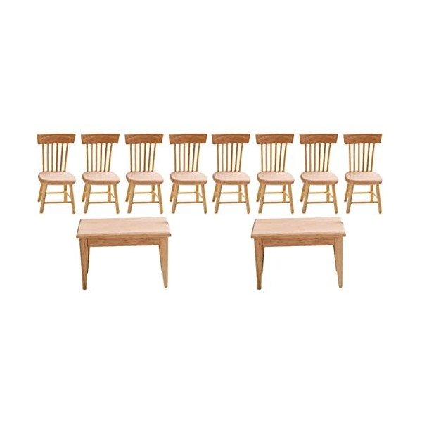 Operitacx Lot de 3 Meubles de Maison de Poupée Table Mini Meubles de Maison de Poupée Table Et Chaises de Maison de Poupée En