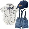 Reborn Baby Doll Boy Vêtements 24 Pouces Bleu Gentleman Combinaison Shorts Outfit Accessoires 3 pcs Ensembles Fit 22-24 Pouce