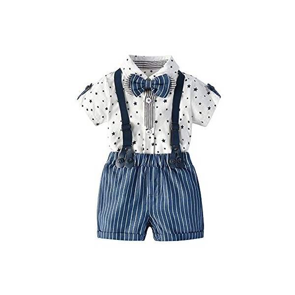 Reborn Baby Doll Boy Vêtements 24 Pouces Bleu Gentleman Combinaison Shorts Outfit Accessoires 3 pcs Ensembles Fit 22-24 Pouce