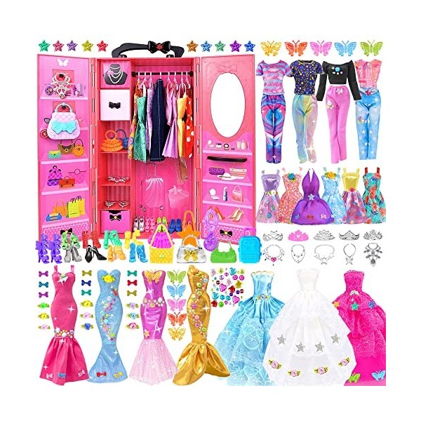 ebuddy Ensemble de 146 vêtements et accessoires pour poupée de 29,2 cm - Kit de conception tendance pour poupée de fille - Te