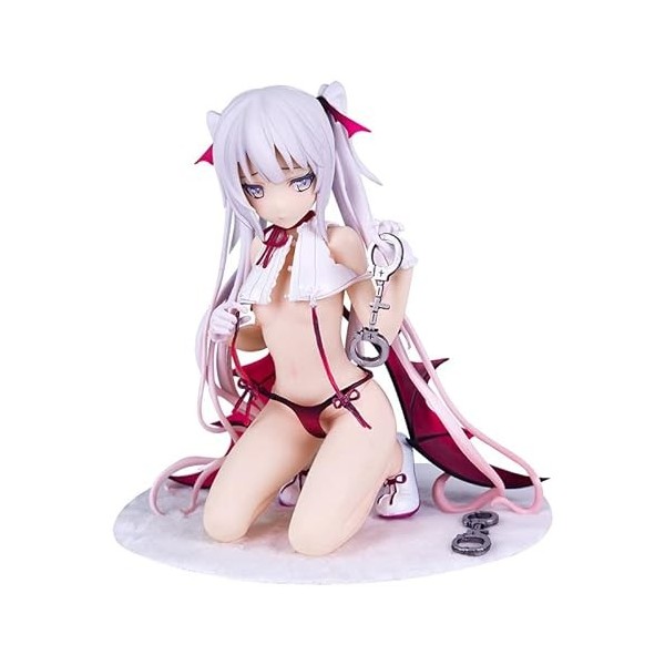 BOANUT Figurine Ecchi Figurine Waifu Figurine Anime Fubin Na Akuma-chan STD Ver. Cheveux argentés Double queue de cheval déta