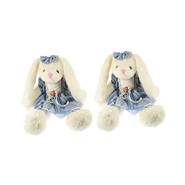 Totority 2Pcs Lapin Peluche Crème Glacée Peluche Fleur Jupe Beige Enfant
