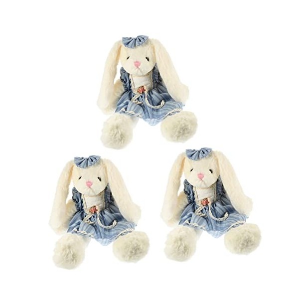 Totority 2Pcs Lapin Peluche Crème Glacée Peluche Fleur Jupe Beige Enfant