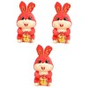 Veemoon 4Pcs of Chinese Shop Birthday Tabletop with Cartoon Bunny Fluffy Stuffed Fu Money Desktop Rabbit Style Doll Car Anima