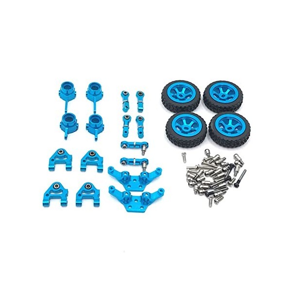 WANSUPYIN Kit de pièces métalliques de rechange pour voiture RC 2023 - Moyeu de direction + bras oscillants + tige de directi