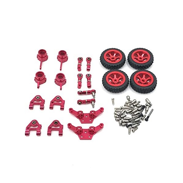 WANSUPYIN Kit de pièces métalliques de rechange pour voiture RC 2023 - Moyeu de direction + bras oscillants + tige de directi