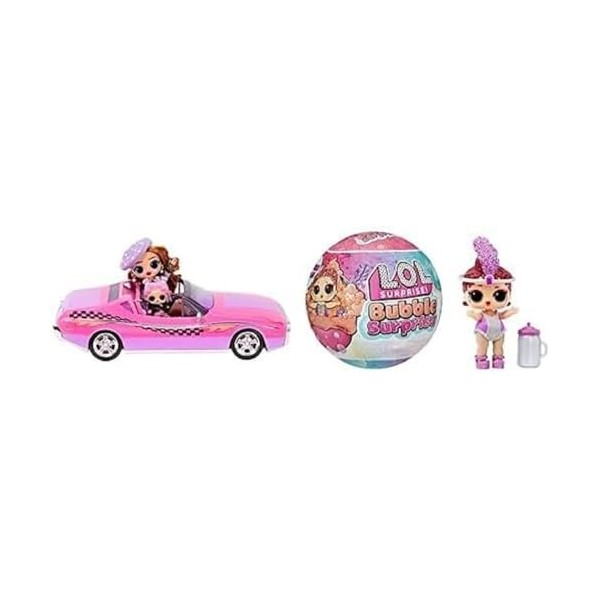 L.O.L. Surprise! Lot de O.M.G. City Cruiser - Voiture et Poupée Exclusive BEEPS + Bubble Surprise Poupées aléatoire - Poupée,