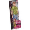 Barbie Fashionistas poupée mannequin Ken 139 aux cheveux roux avec chemise jaune, bermuda en jean et chaussures blanches, jo