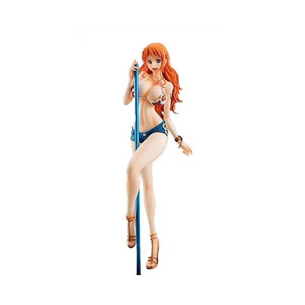 QDLONG Figurine Anime One Piece Nami 23 cm/9 Pouces Pole Dancing Belle Fille Action Figure Anime Modèle/Poupée/Statut Comic F