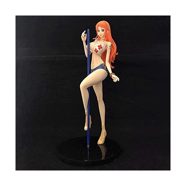 QDLONG Figurine Anime One Piece Nami 23 cm/9 Pouces Pole Dancing Belle Fille Action Figure Anime Modèle/Poupée/Statut Comic F