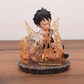 QDLONG One Piece Monkey·D·Luffy/Sanji 10cm/3.9inch Q Version Mignon Bataille Forme Action Figure Anime Figure/Poupée/Statue/M