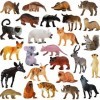 Pack de 25 Figurines Animaux Sauvages réalistes en plastique vinyl 10 cm . Lot de jouets d’apprentissage jungle et animaux d