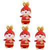 FOYTOKI 3Pcs Suffter Doll Red Lucky Festival Year Bunny Lunar Zodiac Gift Souvenir Décor Poupées Ornement Printemps Animal Ma