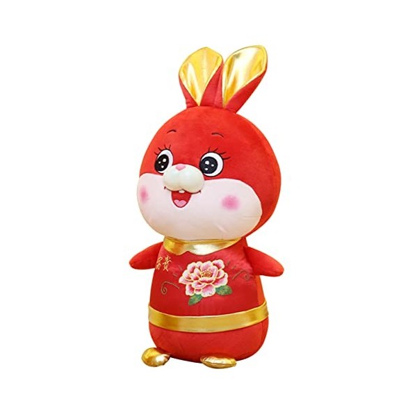 FOYTOKI 3Pcs Suffter Doll Red Lucky Festival Year Bunny Lunar Zodiac Gift Souvenir Décor Poupées Ornement Printemps Animal Ma