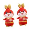 FOYTOKI 3Pcs Suffter Doll Red Lucky Festival Year Bunny Lunar Zodiac Gift Souvenir Décor Poupées Ornement Printemps Animal Ma