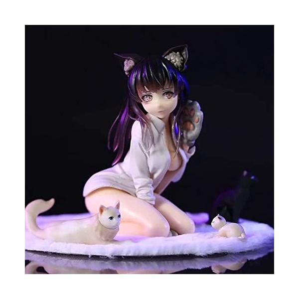 BOANUT Ecchi Figure Waifu Figure Anime Figure Statues Oreilles de chat mignon Belle fille Oreilles danimaux Griffes de chat 