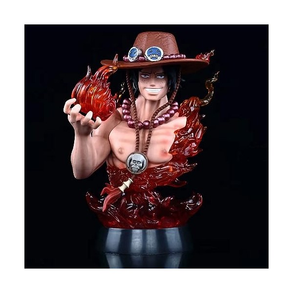 KAMFX Anime Figure Action Figure One Piece Portgas·D·Ace Half Body Sculpture Scene Model PVC Statue Anime Character Model Col