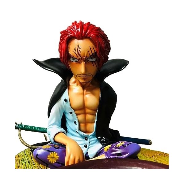 KAMFX One Piece Figure Shanks Drinking Scene Anime Figure Cartoon Comic Character Model PVC Statue Collectibles 4.7inch / 12c