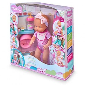 Nenuco - Un Rot? Poupée électronique émettant différents Sons, Inclus Plusieurs Accessoires, Bavoir, biberon, Pot, Cintre et 