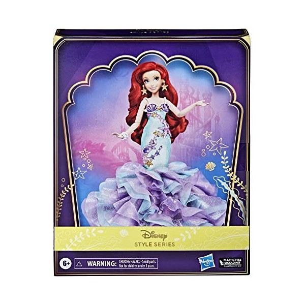 Disney Princess Hasbro Princesses Style Series poupée Mannequin Ariel, Collection Deluxe avec Accessoires, Jouet dès 6 Ans F5