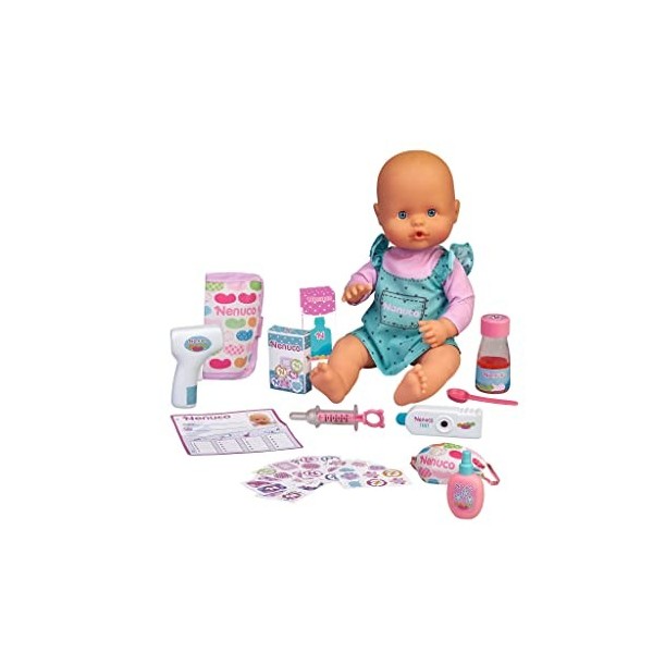 Nenuco - Ma première visite médicale, kit de soin pour ta poupée Nenuco avec detecteur de pleurs, inclus plusieurs accessoire