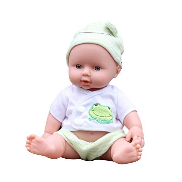 Stecto Poupée africaine en vinyle pour bébé garçon de 30 cm avec chapeau de vêtements Lifelike Baby Play Doll Newborn Baby To