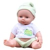 Stecto Poupée africaine en vinyle pour bébé garçon de 30 cm avec chapeau de vêtements Lifelike Baby Play Doll Newborn Baby To