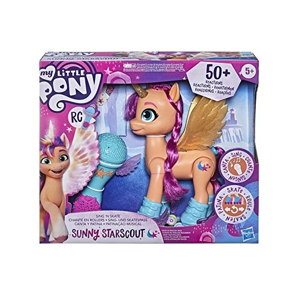 My Little Pony: A New Generation Sunny Starscout Chante en Rollers, Jouet de 22,5 cm avec 50 réactions, lumières