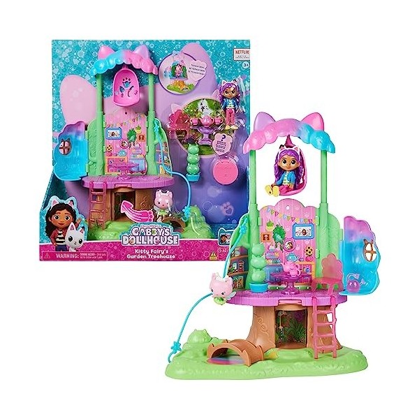 Gabby et la Maison Magique - Gabbys Dollhouse - Playset Cabane Fée Minette - 2 Figurines + Accessoires - Effets Lumineux - D