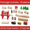 Circuit Train Enfant,Train en Bois magnétique & Rails Pack 39 pcs ,Compatible avec Brio Compatible avec Thomas, Lidl et dau