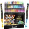 Efimeso Set De 56 Crayons De Feutre Acrylique Pour La Peinture De Roches, Céramique, Pierre, Verre, Bois, Métal, Marqueur Pei