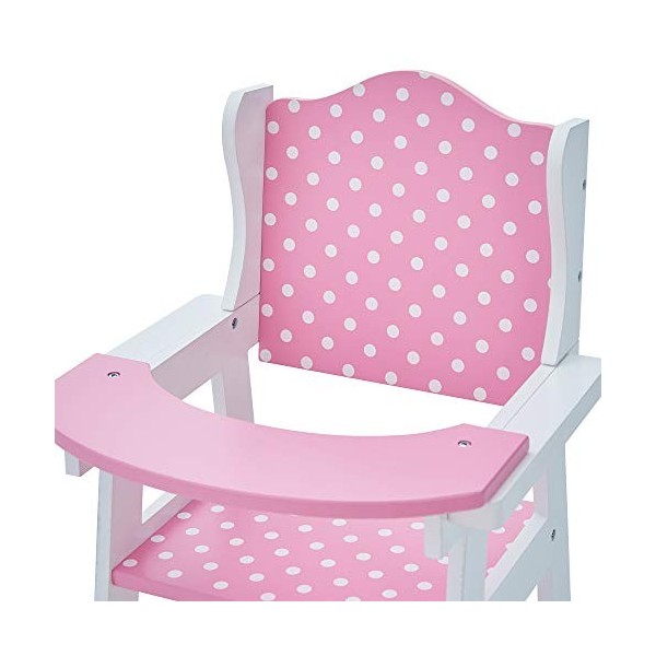 Chaise Haute pour Poupon poupée Jouet Rose à Pois Blanc Olivias Little World TD-0098AD