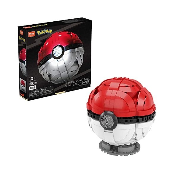 Mega Construx Pokemon Poké Ball Géante à construire, jeu de briques de construction, 303 pièces, pour enfant dès 10 ans, HBF5