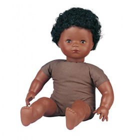 MAZAL - Poupée Mou garçon Africain avec Cheveux 40cm MAZ-BG4021 