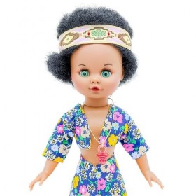 Poupée Simona Mulata Original 40 cm 2022 100% Vinyle Ensemble Mode Hippie, Fabriqué en Espagne par Folk Artisanat. Mod. 22/22